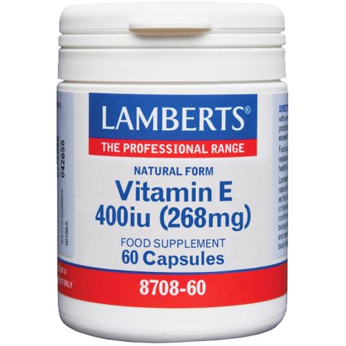 Lamberts Natural Form Vitamin E 400iu Natural Form Συμπλήρωμα Διατροφής με Βιταμίνη Ε σε Φυσική Μορφή για Αντιοξειδωτική Δράση 60caps